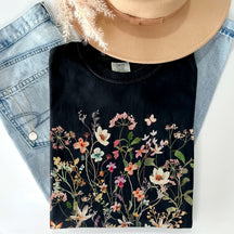 Gepresste Blumen Langarmshirt Comfort Colors T-Shirt