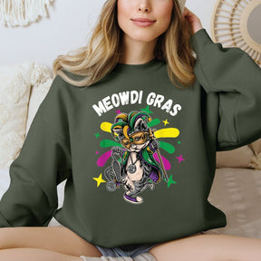 Mardi Gras Cat Sweatshirt and Hoodie