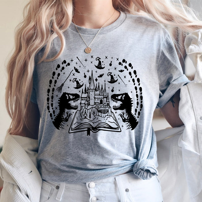 Zauberer-Schloss-Fantasie-T-Shirt