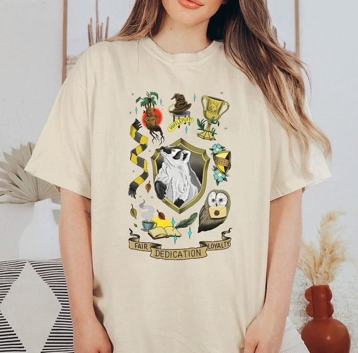 Hogwarts-Haus-T-Shirt mit lässigem Aufdruck