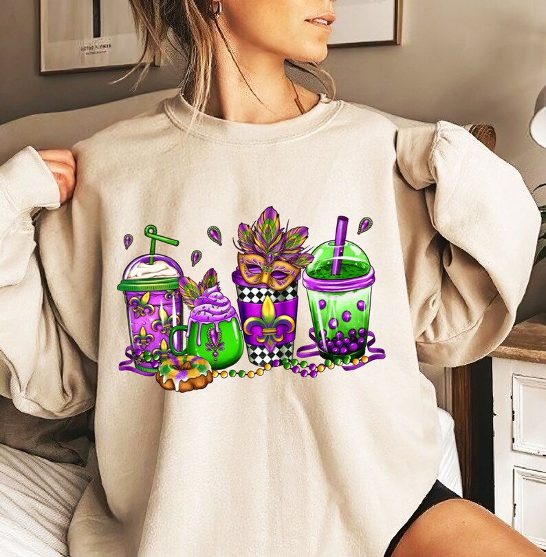 Mardi Gras Drink Sweatshirt