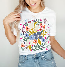 Wild Flowers Casual Print T-shirt