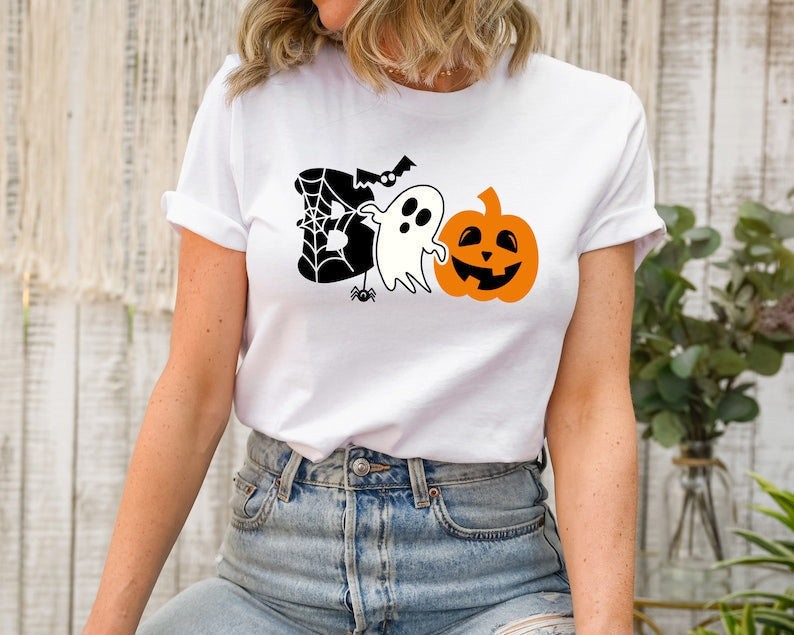 Halloween Ghost Pumpkin T-shirt