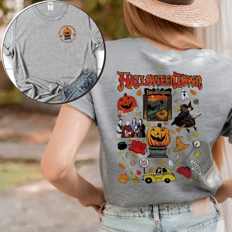Retro Halloween Town Pumpkin T-shirt