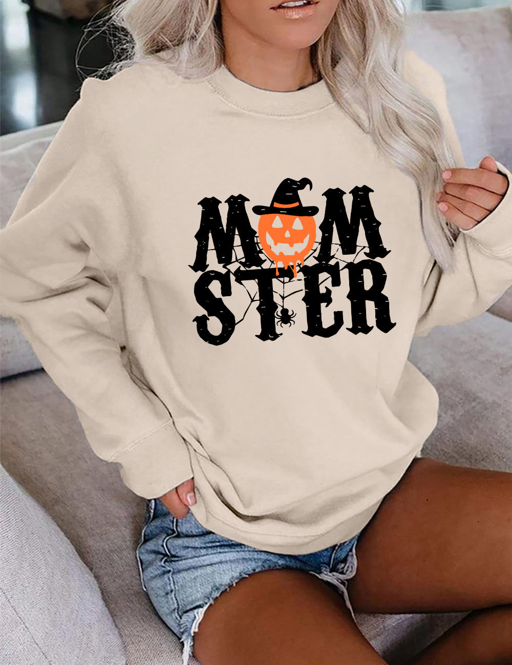 Momster Kürbis Halloween Sweatshirt