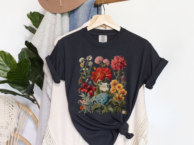 Boho Wildblumen Cottagecore Shirt Geschenk für Sie