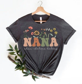 Personalized Nana Wildflowers T-shirt