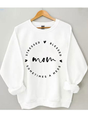 Mama gestresst, gesegnet, manchmal ein Chaos-Sweatshirt