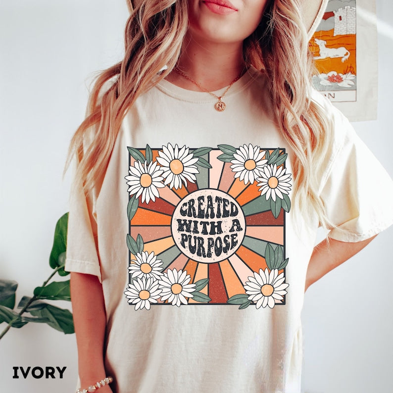 Here Comes the Sun Boho Flower T-Shirt