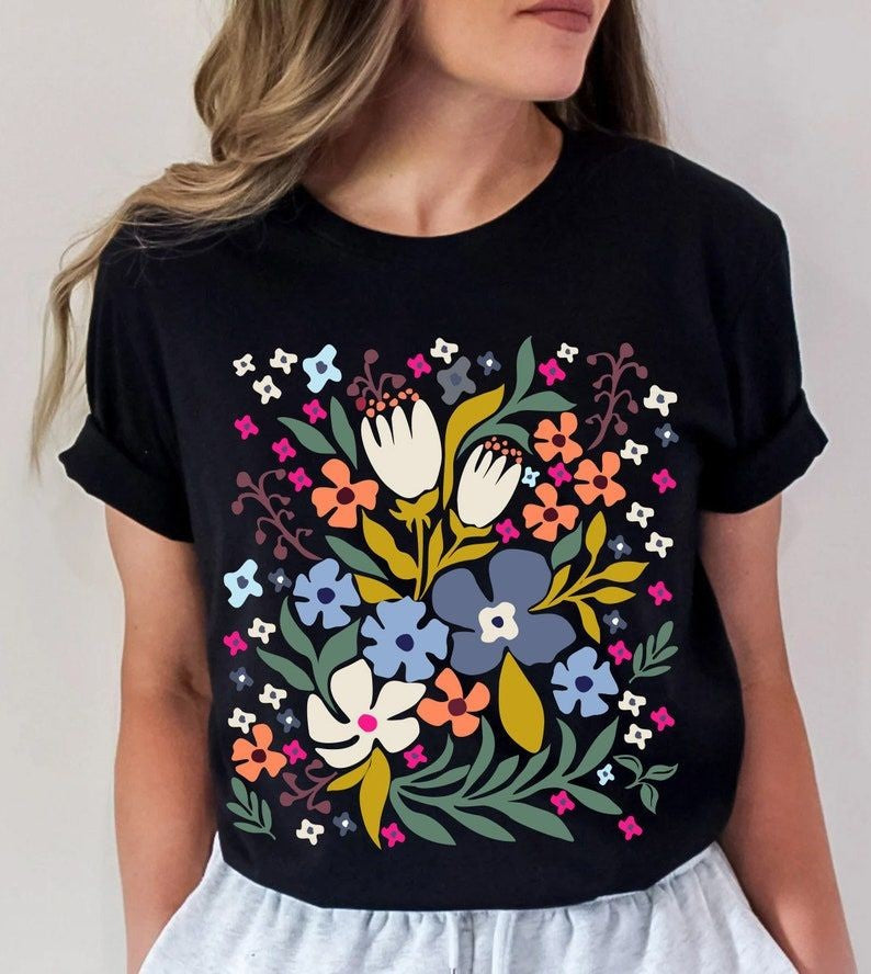 Wild Flowers Casual Print T-shirt