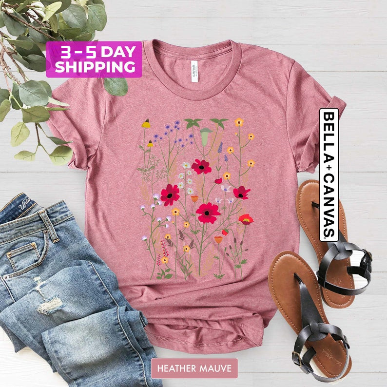 Blumenhemden Ästhetisches Wildblumen-Shirt