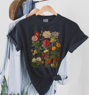Vintage Botanical Flowers T-shirt
