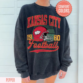 Vintage Style Kansas City Football Crewneck Sweatshirt