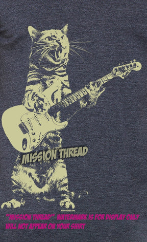 Herren-T-Shirt mit Katze, die Gitarre spielt