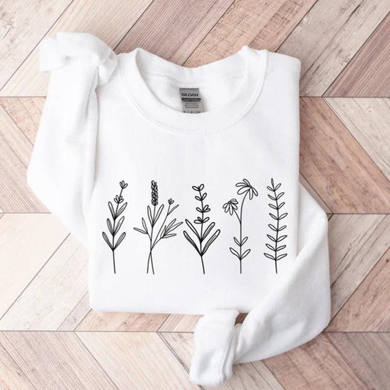 Wildflower Sweatshirt Gift for Plant Lover
