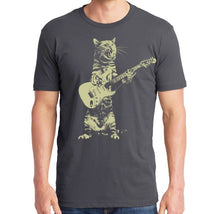 Mens Cat Playing Guitar Tshirt