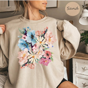 Flower sweatshirt, Gift for her
