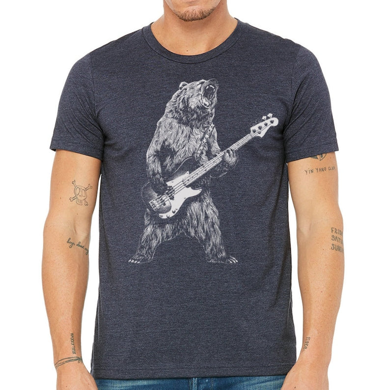 Bär spielt Bassgitarren-Shirt 