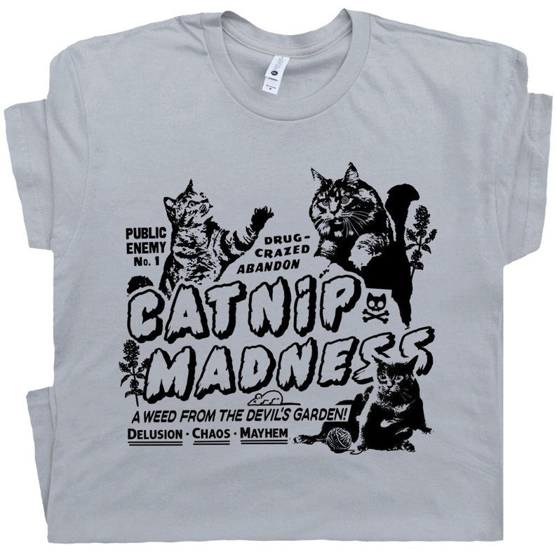Lustige Katzen-Shirts für Damen und Herren, Catnip Madness-Shirts 