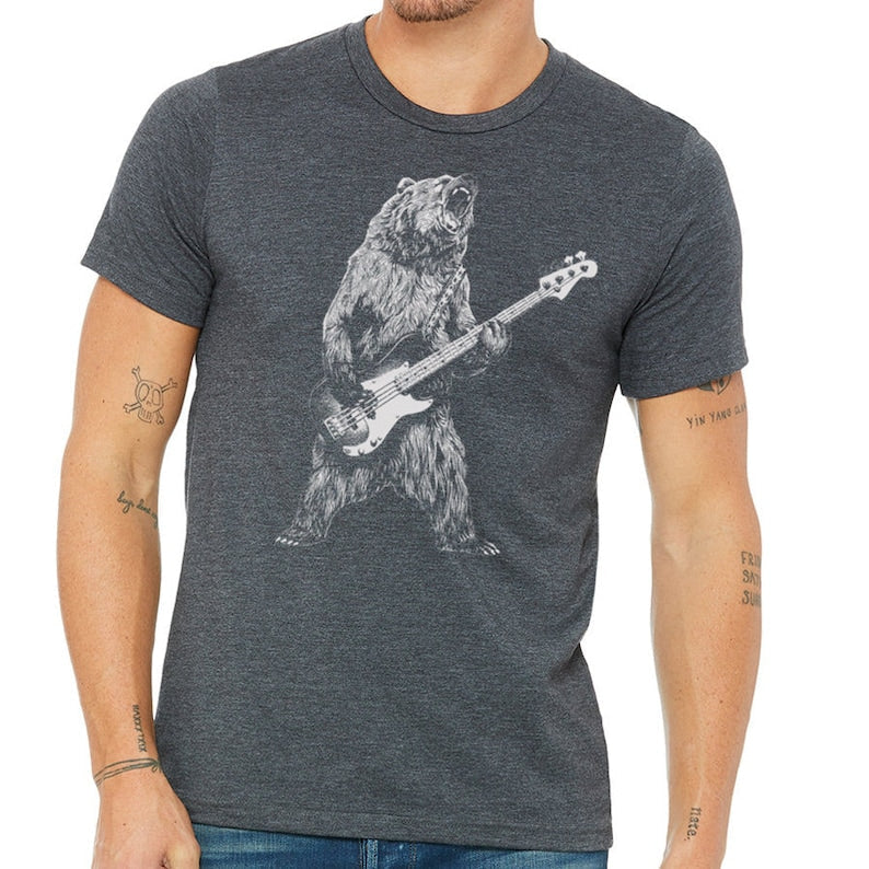 Bär spielt Bassgitarren-Shirt 