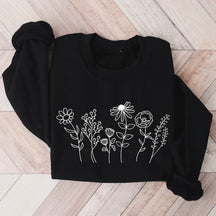 Flower Sweatshirt Botanical Wildflower Sweatshirt