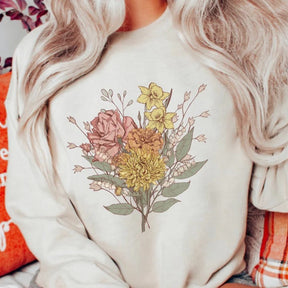 Personalized Birth Flower Bouquet Sweatshirt