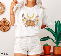 Mondmotten-Blumen-T-Shirts, grafisches T-Shirt