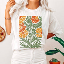 Boho Botanisches Wildblumen Vintage T-Shirt