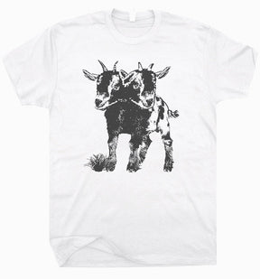 Zweiköpfiges Ziegen-Shirt Niedliche Ziegen-Shirts 