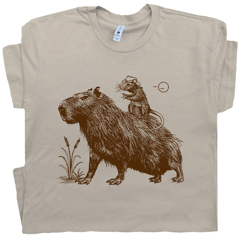 Lustige Capybara-Shirts für Damen und Herren, süßes Maus-T-Shirt 