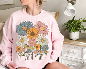 Retro Daisies Flower Sweatshirt