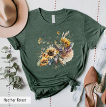 Sonnenblumen-Shirt. Blumen-T-Shirt