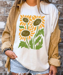 Sonnenblumen T-Shirt Boho Blumenshirt