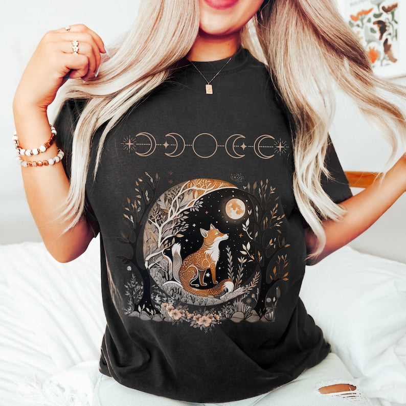 Goblincore Shirt Fox Witchy Whimsigoth T-Shirt
