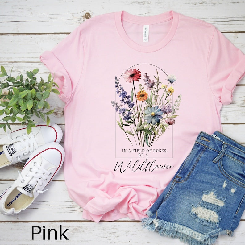 Wildflower Tshirt Botanical Floral Shirt