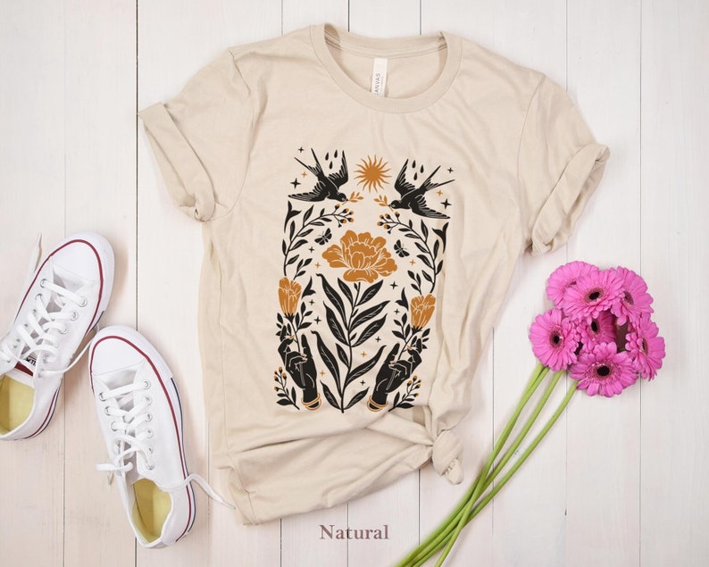 Boho-Wildblumen-Shirt, Blumenliebhaber-T-Shirt