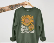 Sunflower Sweatshirt Boho Wildflower Sweatshirt