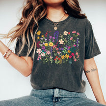 Wildblumen-Shirt. Damen-Blumen-Shirt