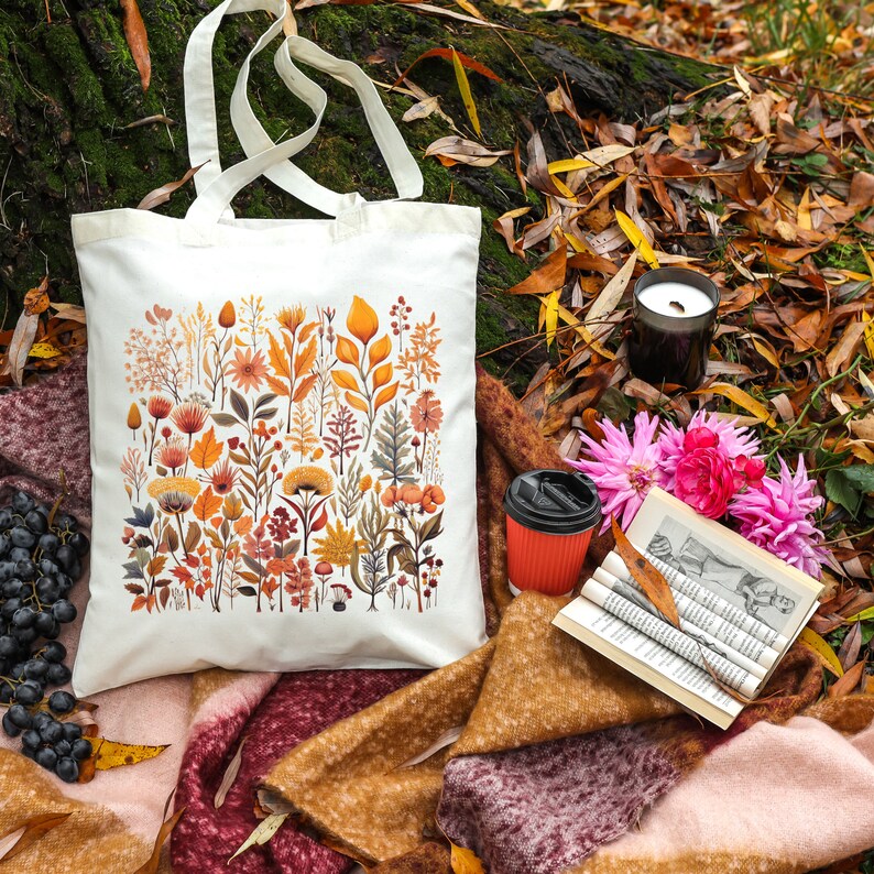 Cottagecore Boho Wildflower Tote Bag