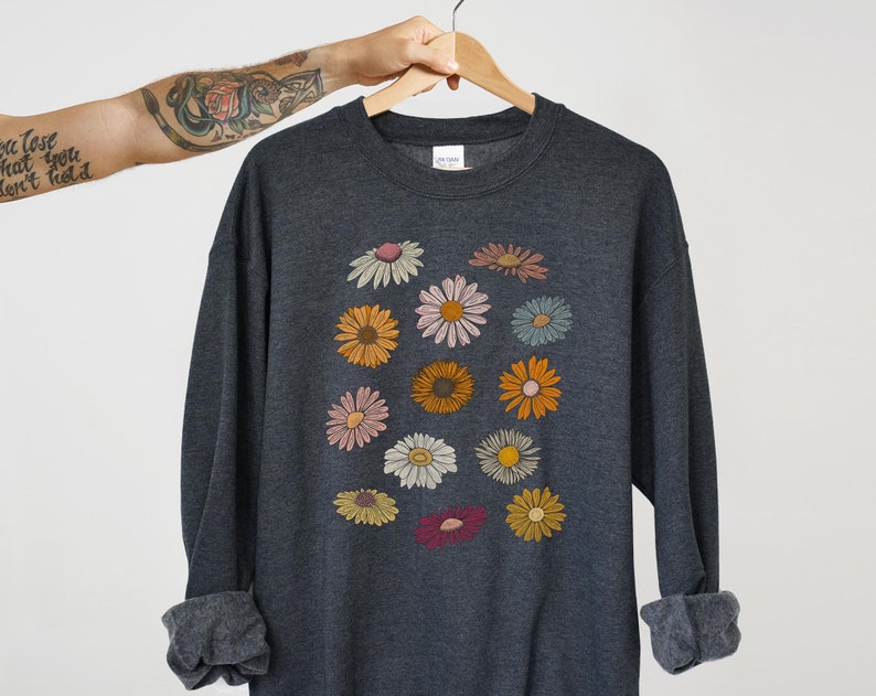 Boho Blumen Sweatshirt Unisex WildblumenPullover