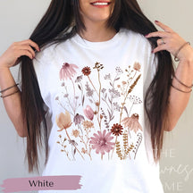 Gepresstes Blumen-Comfort-Farben-Shirt