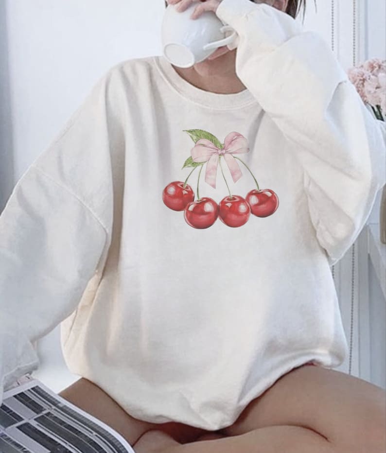 Cherry Sweatshirt Comfort Colors Sweatshirt für Damen