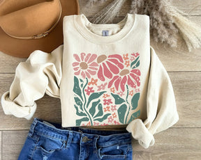 Boho Daisy Flower Sweater Wildflower Sweatshirt