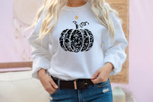 Floral Pumpkin Crew Neck Comfort Sweatshirt