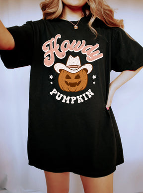 Retro Halloween Comfort Colors Howdy Pumpkin Western Shirt