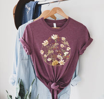 Blumenhemd, ästhetisches Geschenk für Sie, bequemes T-Shirt mit Rundhalsausschnitt
