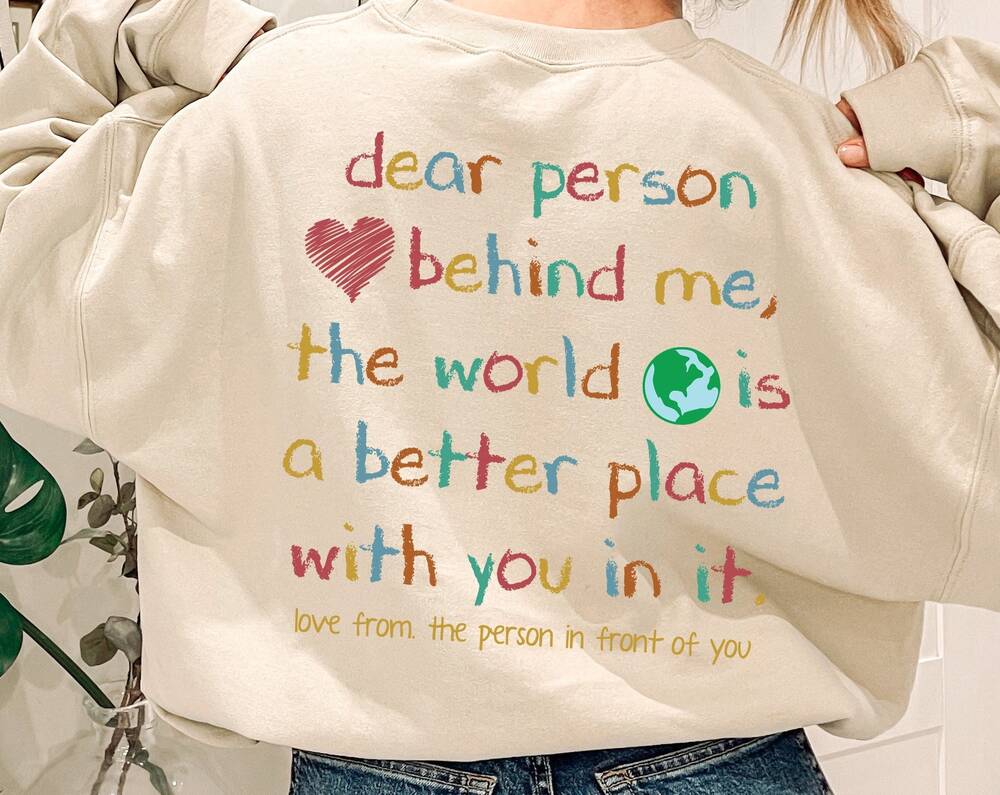 Damen-Sweatshirt mit Rundhalsausschnitt und Zitat vorne