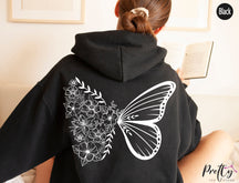 Floral Butterfly Pattern Crew Neck Comfort Sweatshirt