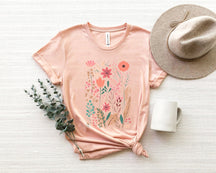 Schönes Naturliebhaber-Pflanzen-Blumen-Rundhals-Bequem-Shirt