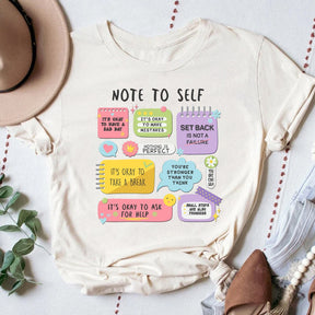 Note To Self  Mental Health Matters Occupational Therapy Shirt